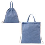 Pueblo Recycled Cotton & RPET Drawstring Bag - Blue Pueblo Recycled Cotton & RPET Drawstring Bag - Blue