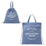 Pueblo Recycled Cotton & RPET Drawstring Bag - Blue Pueblo Recycled Cotton & RPET Drawstring Bag - Blue