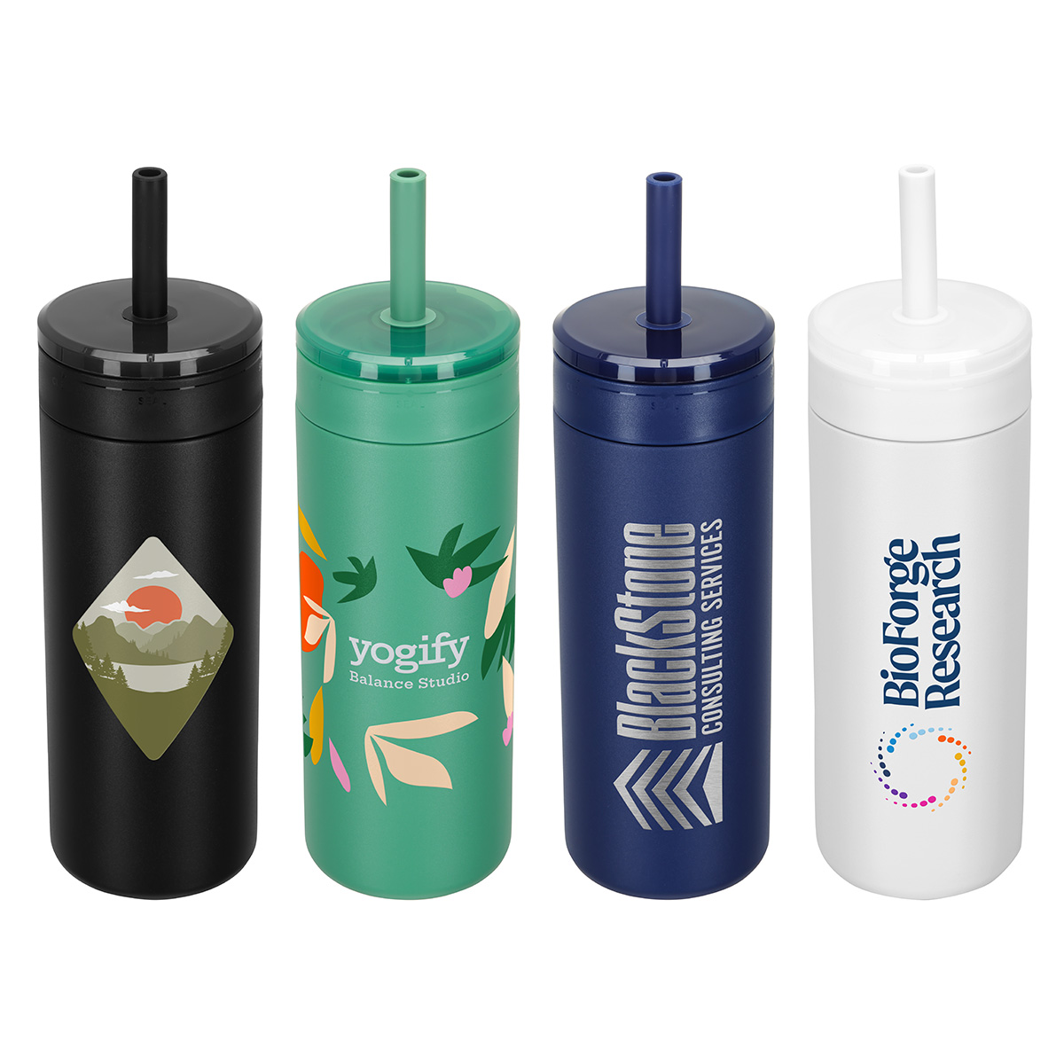 Elyse 22 oz Eco-Friendly Leak Proof Vacuum Silicone Straw Tumbler 1