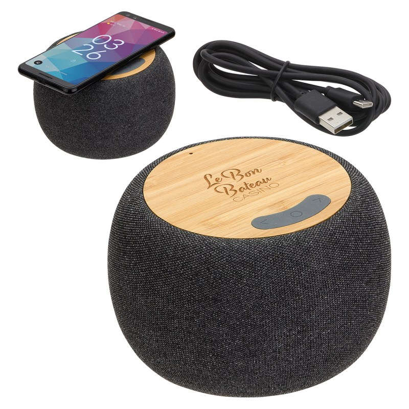 Empire Bamboo Wireless Speaker with 5W Wireless Charger 1 Empire Bamboo Wireless Speaker with 5W Wireless Charger 1
