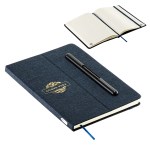 Boardroom Hardcover Journal with Built-In Phone Stand and Pen - Navy Blue Boardroom Hardcover Journal with Built-In Phone Stand and Pen - Navy Blue