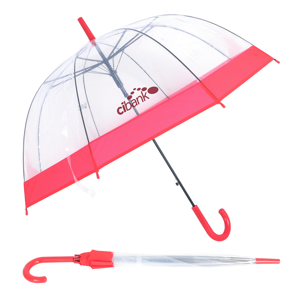 Dome 46" Arc Auto-Open Clear-View Umbrella 1