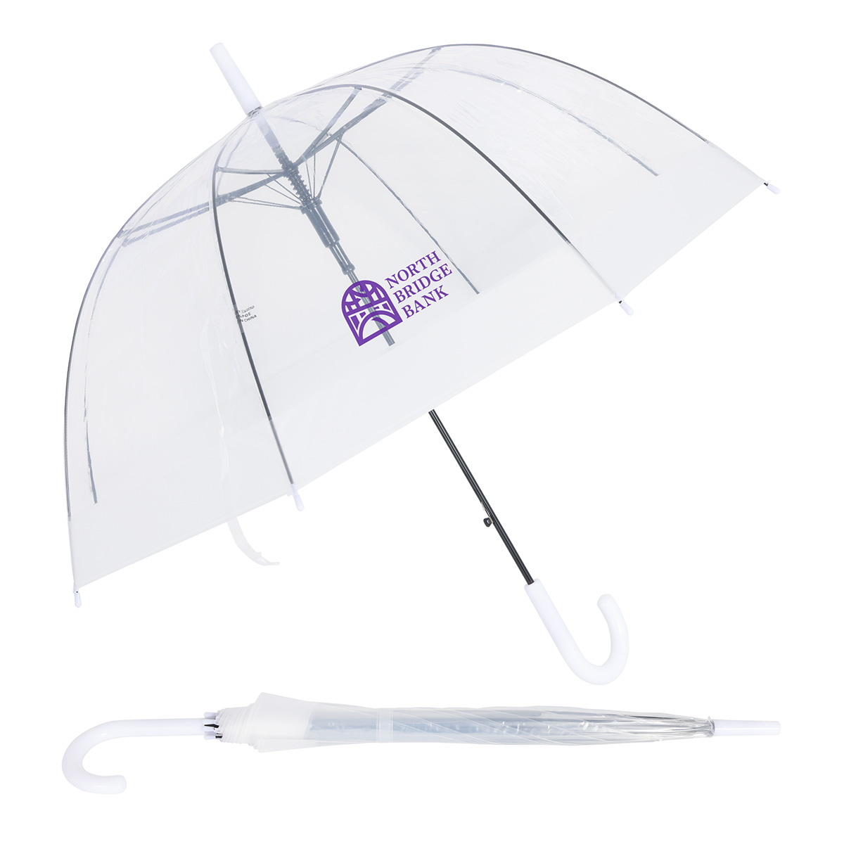 Dome 46" Arc Auto-Open Clear-View Umbrella 1