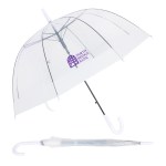 Dome 46" Arc Auto-Open Clear-View Umbrella - White Dome 46" Arc Auto-Open Clear-View Umbrella - White