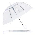 Dome 46" Arc Auto-Open Clear-View Umbrella - White Dome 46" Arc Auto-Open Clear-View Umbrella - White