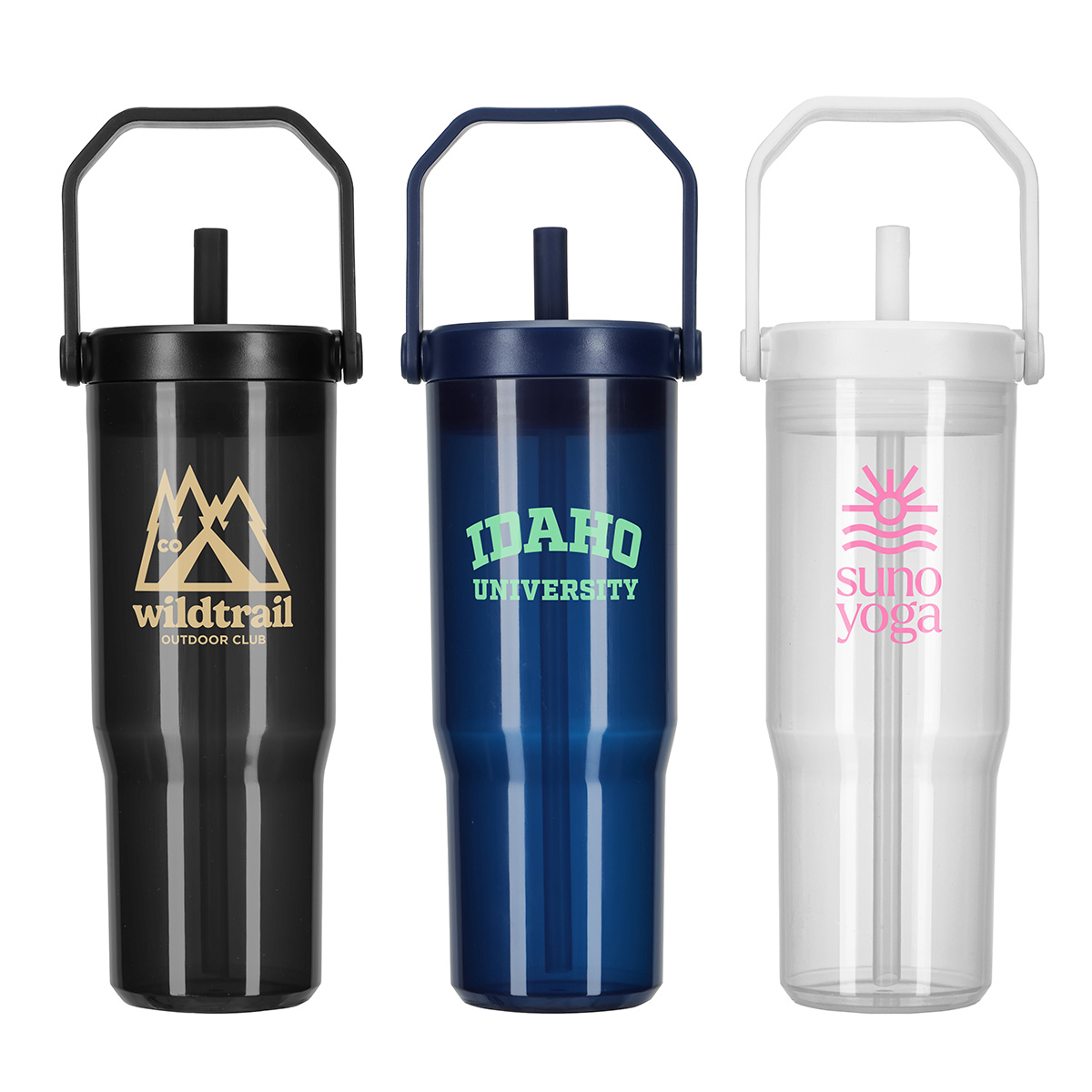 All Day 30 oz Recycled Polypropylene Silicone Straw Tumbler w/ Handle 1