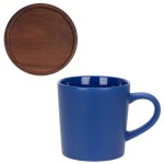 Circo 16 oz Ceramic Mug with Wooden Lid - Blue Circo 16 oz Ceramic Mug with Wooden Lid - Blue