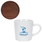 Circo 16 oz Ceramic Mug with Wooden Lid - White Circo 16 oz Ceramic Mug with Wooden Lid - White