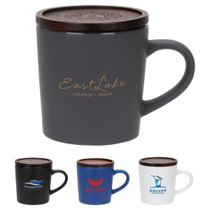 Circo 16 oz Ceramic Mug with Wooden Lid 1 Circo 16 oz Ceramic Mug with Wooden Lid 1