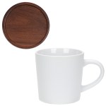 Circo 16 oz Ceramic Mug with Wooden Lid - White Circo 16 oz Ceramic Mug with Wooden Lid - White