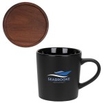 Circo 16 oz Ceramic Mug with Wooden Lid - Black Circo 16 oz Ceramic Mug with Wooden Lid - Black