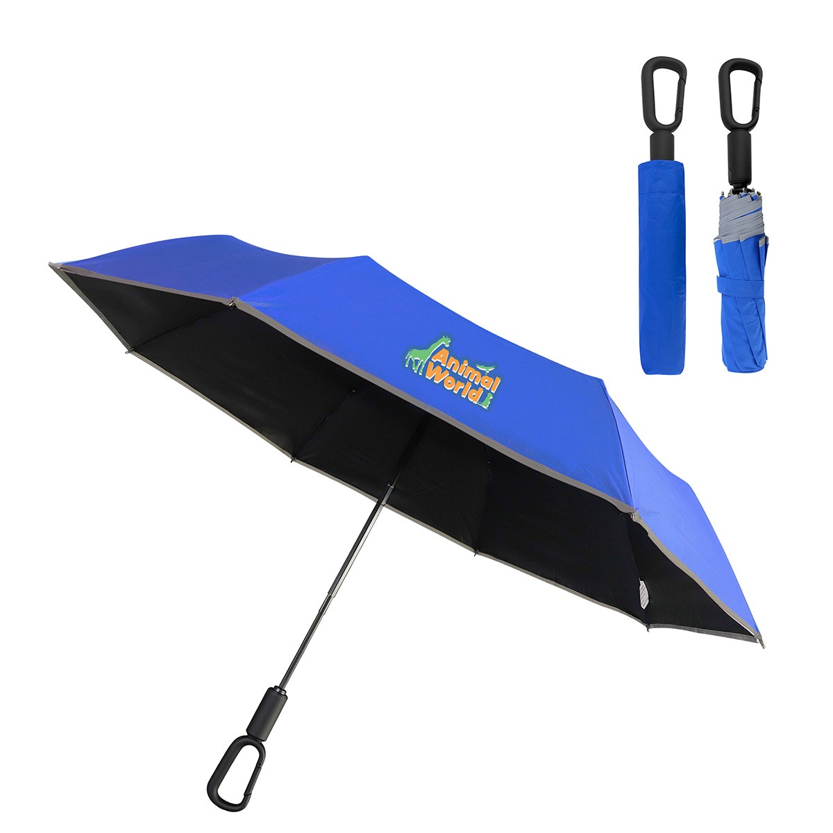 Ridgeline 46" Arc Reflective Umbrella with Carabiner Handle 1