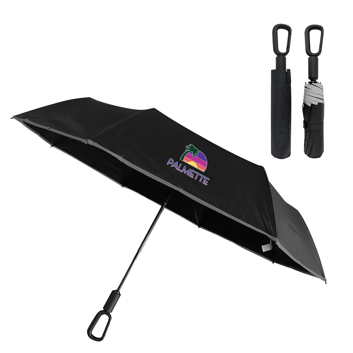 Ridgeline 46" Arc Reflective Umbrella with Carabiner Handle 1