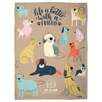 Light-Weight Brushed Fleece Blanket 50" x 60" 300GSM - Full Color - White Light-Weight Brushed Fleece Blanket 50" x 60" 300GSM - Full Color - White
