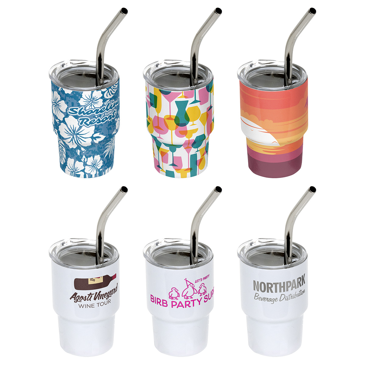 Mini Belmont 3 oz Double-Wall Stainless Steel Tumbler with Straw 1
