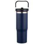 Oreno 30 oz Stainless Steel/Polypropylene Travel Tumbler - Navy Blue Oreno 30 oz Stainless Steel/Polypropylene Travel Tumbler - Navy Blue