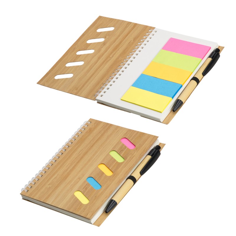 Bamboo Soft Spiral Notebook With Sticky Notes 1 Bamboo Soft Spiral Notebook With Sticky Notes 1