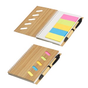 Bamboo Soft Spiral Notebook With Sticky Notes 1 Bamboo Soft Spiral Notebook With Sticky Notes 1