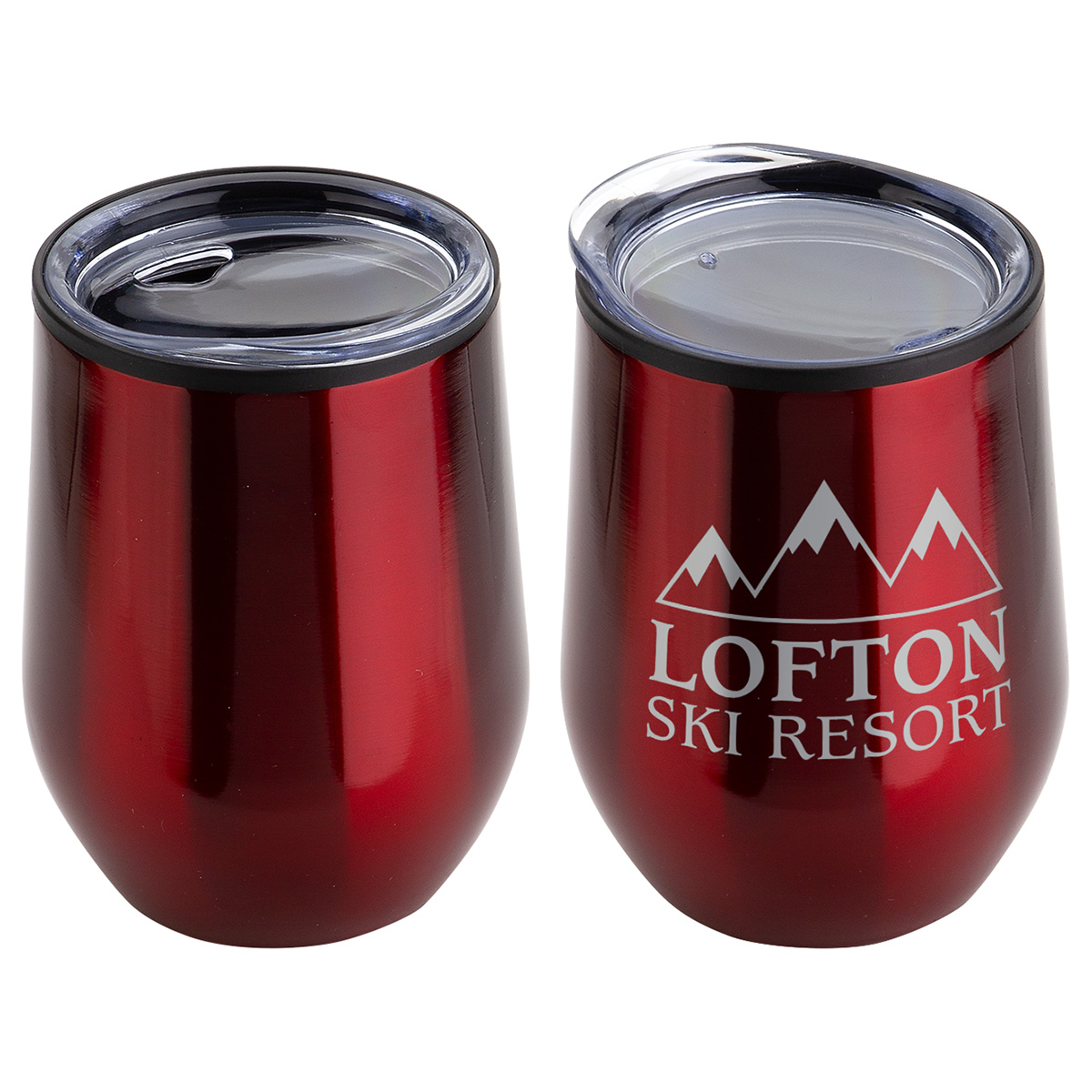 Onyx 12 oz Stainless Steel/Polypropylene Wine Goblet 1