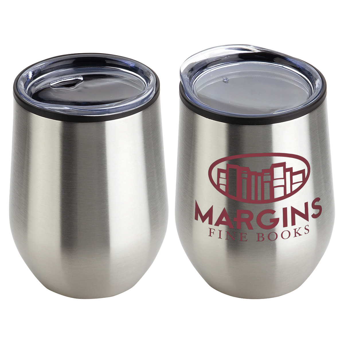 Onyx 12 oz Stainless Steel/Polypropylene Wine Goblet 1