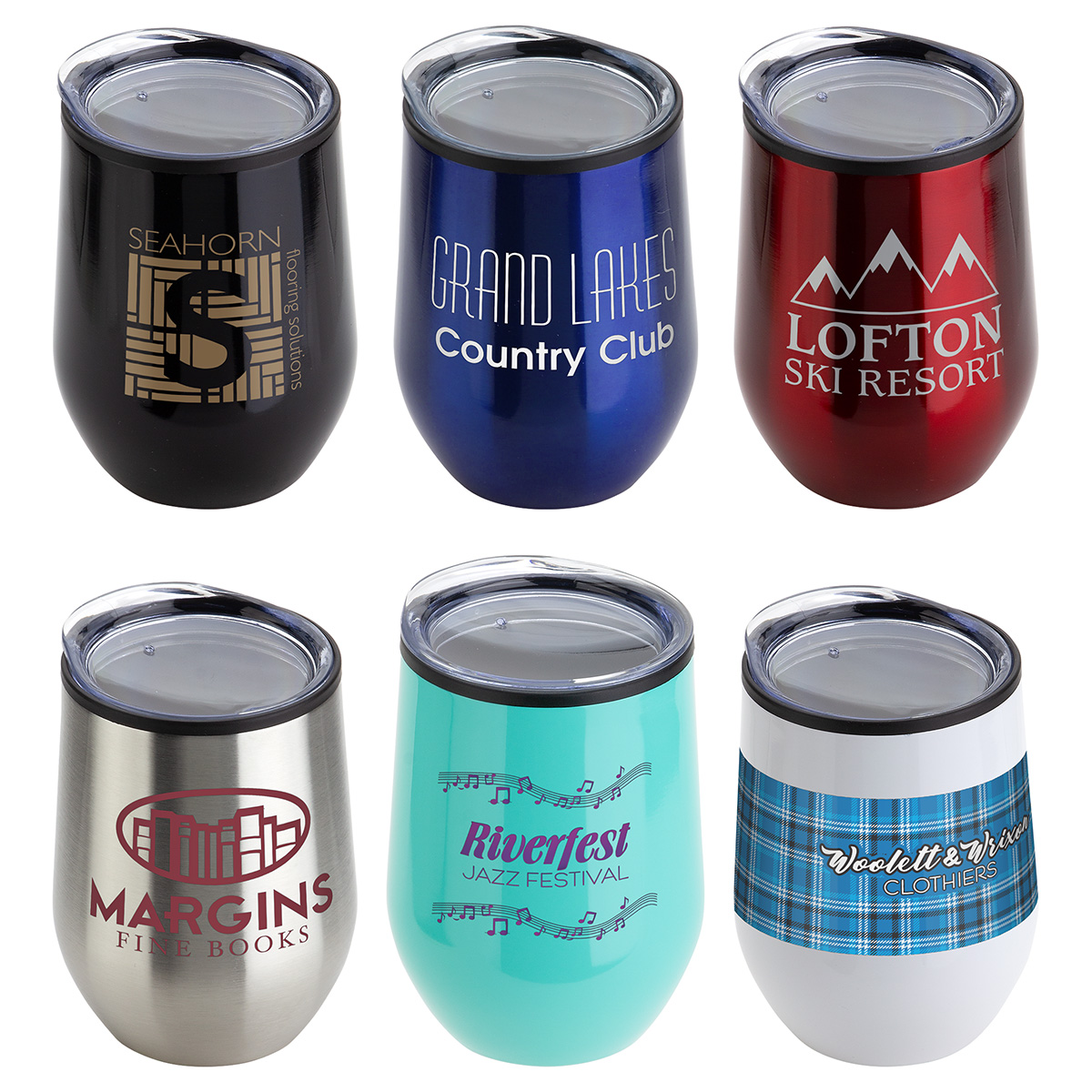 Onyx 12 oz Stainless Steel/Polypropylene Wine Goblet 1