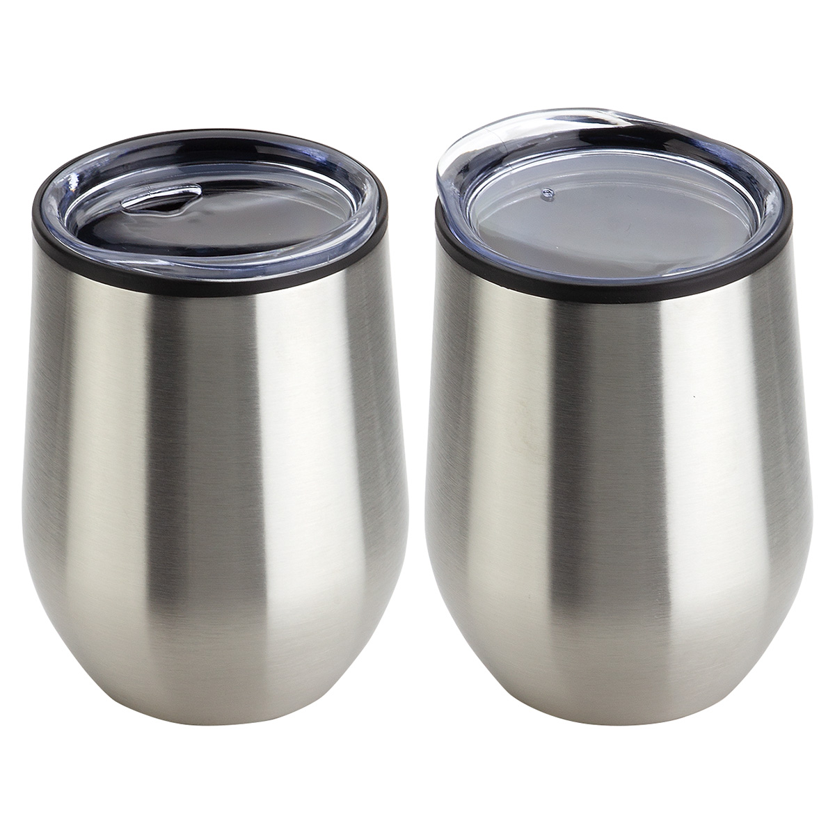 Onyx 12 oz Stainless Steel/Polypropylene Wine Goblet 1