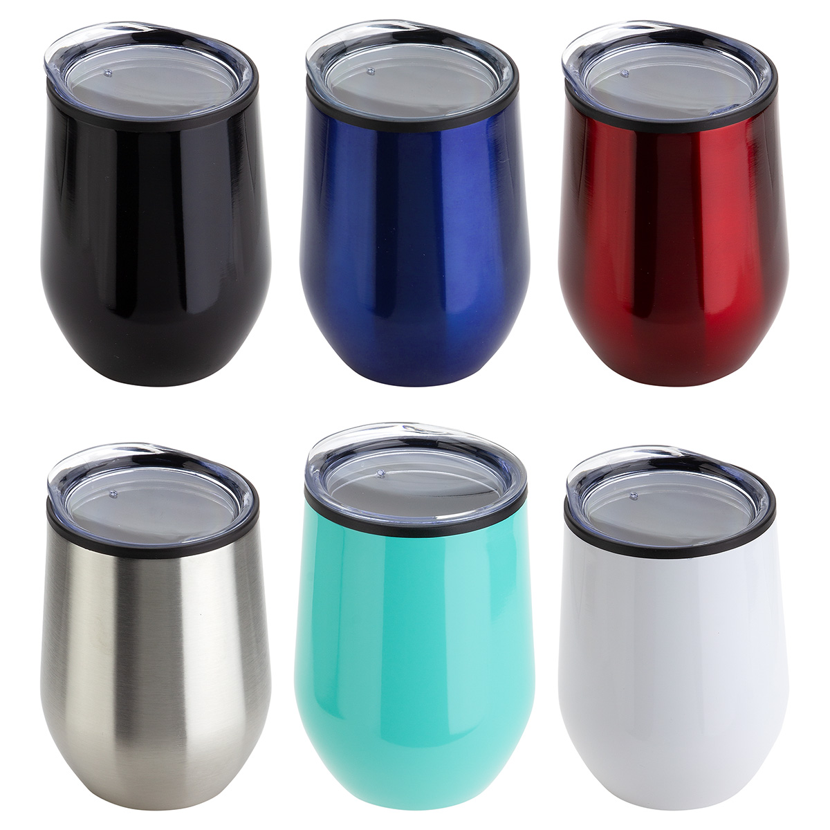 Onyx 12 oz Stainless Steel/Polypropylene Wine Goblet 1