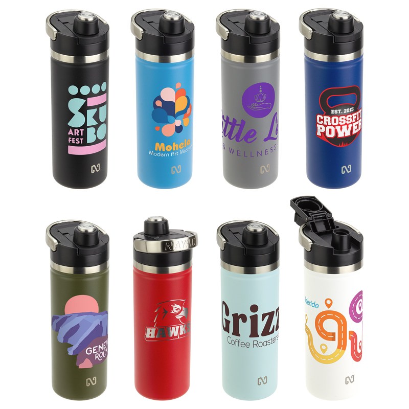 NAYAD® Traveler 18 oz Stainless Double-wall Bottle with Twist-Top Spout 1 NAYAD® Traveler 18 oz Stainless Double-wall Bottle with Twist-Top Spout 1