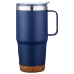 Cortina 24 oz Vacuum Insulated Travel Mug with Cork Base - Navy Blue Cortina 24 oz Vacuum Insulated Travel Mug with Cork Base - Navy Blue