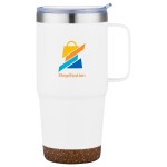 Cortina 24 oz Vacuum Insulated Travel Mug with Cork Base - White Cortina 24 oz Vacuum Insulated Travel Mug with Cork Base - White