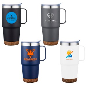 Cortina 24 oz Vacuum Insulated Travel Mug with Cork Base 1 Cortina 24 oz Vacuum Insulated Travel Mug with Cork Base 1