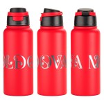 Cabrio 32 oz Recycled Stainless Steel Vacuum Insulated Bottle - Red Cabrio 32 oz Recycled Stainless Steel Vacuum Insulated Bottle - Red