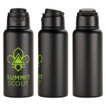 Cabrio 32 oz Recycled Stainless Steel Vacuum Insulated Bottle - Black Cabrio 32 oz Recycled Stainless Steel Vacuum Insulated Bottle - Black