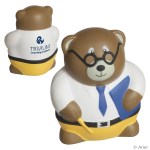 Teacher Bear Stress Reliever - White/Brown/Yellow Teacher Bear Stress Reliever - White/Brown/Yellow