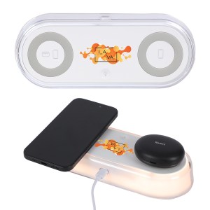 Twin Deck 2-in-1 Wireless Charger with Ambient Light 1 Twin Deck 2-in-1 Wireless Charger with Ambient Light 1