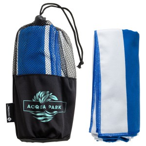 Sandpiper 30" x 60" Striped Microfiber Beach Towel with Net Carrying Pouch 1 Sandpiper 30" x 60" Striped Microfiber Beach Towel with Net Carrying Pouch 1