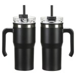 Outback 20 oz Stainless Steel/Polypropylene Mug with Lid and Straw - Black Outback 20 oz Stainless Steel/Polypropylene Mug with Lid and Straw - Black