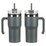 Outback 20 oz Stainless Steel/Polypropylene Mug with Lid and Straw - Cool Gray Outback 20 oz Stainless Steel/Polypropylene Mug with Lid and Straw - Cool Gray