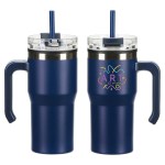 Outback 20 oz Stainless Steel/Polypropylene Mug with Lid and Straw - Navy Blue Outback 20 oz Stainless Steel/Polypropylene Mug with Lid and Straw - Navy Blue
