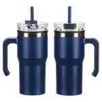 Outback 20 oz Stainless Steel/Polypropylene Mug with Lid and Straw - Navy Blue Outback 20 oz Stainless Steel/Polypropylene Mug with Lid and Straw - Navy Blue
