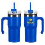 Outback 20 oz Stainless Steel/Polypropylene Mug with Lid and Straw - Royal Blue Outback 20 oz Stainless Steel/Polypropylene Mug with Lid and Straw - Royal Blue