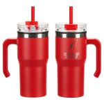 Outback 20 oz Stainless Steel/Polypropylene Mug with Lid and Straw - Red Outback 20 oz Stainless Steel/Polypropylene Mug with Lid and Straw - Red