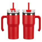 Outback 20 oz Stainless Steel/Polypropylene Mug with Lid and Straw - Red Outback 20 oz Stainless Steel/Polypropylene Mug with Lid and Straw - Red