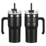 Outback 20 oz Stainless Steel/Polypropylene Mug with Lid and Straw - Black Outback 20 oz Stainless Steel/Polypropylene Mug with Lid and Straw - Black