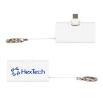 Bijou 1200mAh UL Listed Power Bank with USB-C Tip & Keyring - White Bijou 1200mAh UL Listed Power Bank with USB-C Tip & Keyring - White