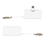 Bijou 1200mAh UL Listed Power Bank with USB-C Tip & Keyring - White Bijou 1200mAh UL Listed Power Bank with USB-C Tip & Keyring - White