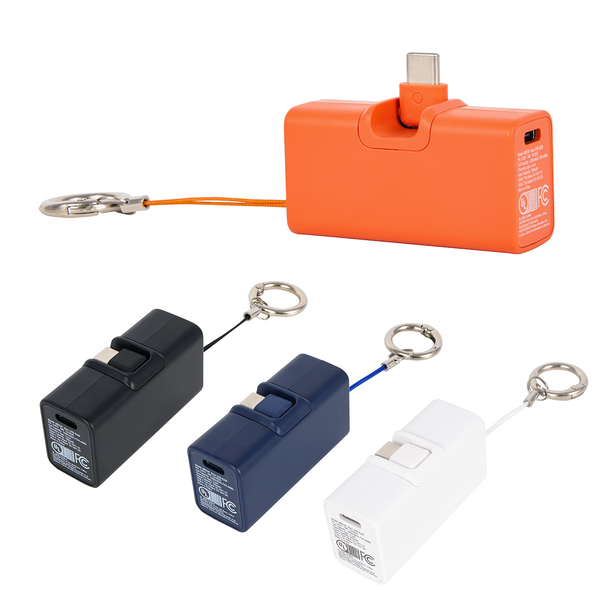 Bijou 1200mAh UL Listed Power Bank with USB-C Tip & Keyring 1