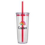 Norris 20 oz Recycled Acrylic Straw Tumbler - Red Norris 20 oz Recycled Acrylic Straw Tumbler - Red