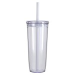Norris 20 oz Recycled Acrylic Straw Tumbler - White Norris 20 oz Recycled Acrylic Straw Tumbler - White