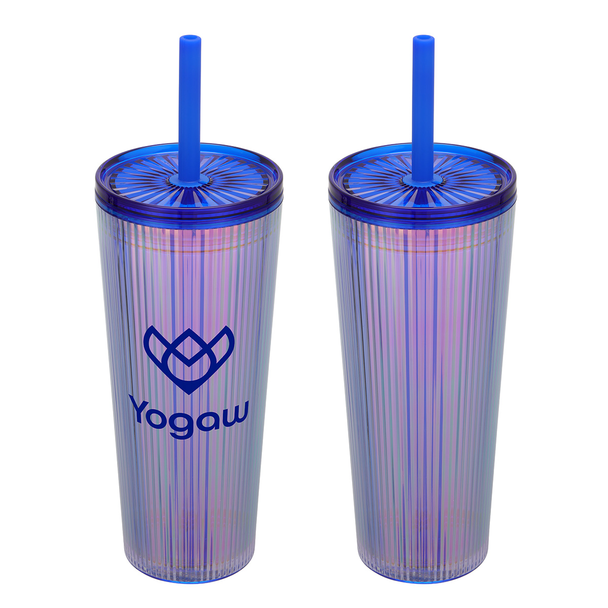 Pyramid 22 oz Recycled Iridescent Silicone Straw Tumbler 1